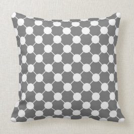 灰色のシックなPILLOW_RETROの白い点。 DIY色 クッション