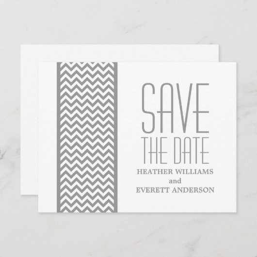 灰色のシボ縁どロの日付はがきを保存 案内ポストカード (正面/裏面)