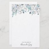 灰色のシャクヤクのパーソナライズなメモ帳 便箋 (正面/裏面)