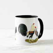 灰色のシャモの組 マグカップ (正面右)