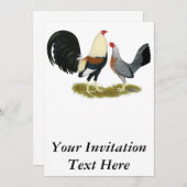 灰色のシャモの組 招待状 (正面/裏面)