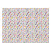 灰色のシンプル花の模様 テーブルクロス (正面(横))