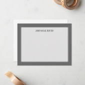 灰色のシンプル ノートカード (正面/裏面インサイチュ)