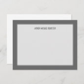 灰色のシンプル ノートカード (正面/裏面)