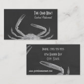 灰色のシーフードのカニの名刺 名刺 (正面/裏面)