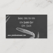 灰色のシーフードのカニの名刺 名刺 (裏面)