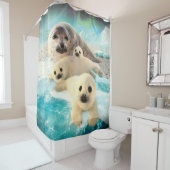 灰色のシール シャワーカーテン (インサイチュ)