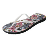 灰色のジェイと花 ビーチサンダル (アングル)