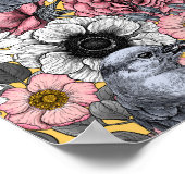 灰色のジェイと花 ポスター (角)