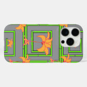 灰色のジオ フラワル Case-Mate iPhoneケース (裏面 (横))