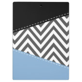 灰色のジグザグ、灰色のシェブロン、ジグザグのパターン、青 クリップボード (裏面)