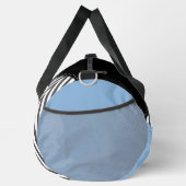 灰色のジグザグ、灰色のシェブロン、ジグザグのパターン、青 ダッフルバッグ (右)