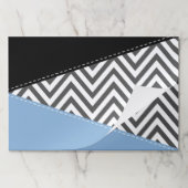 灰色のジグザグ、灰色のシェブロン、ジグザグのパターン、青 ペーパーパッド (折り畳み)