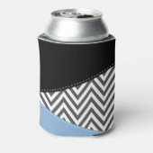 灰色のジグザグ、灰色のシェブロン、ジグザグのパターン、青 缶クーラー (缶裏面)