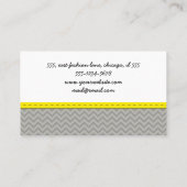 灰色のジグザグ、灰色のシェブロン、幾何学模様 名刺 (裏面)