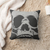 灰色のスカル クッション (ブランケット)