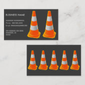 灰色のストライプが付いている交通円錐形 名刺 (正面/裏面)