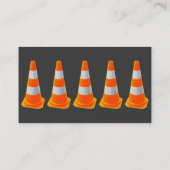 灰色のストライプが付いている交通円錐形 名刺 (裏面)