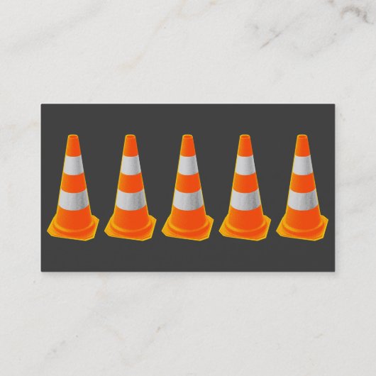 灰色のストライプが付いている交通円錐形 名刺 (裏面)