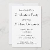 灰色のストライプのでカスタムな卒業の招待状 招待状 (裏面)