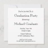 灰色のストライプのでカスタムな卒業の招待状 招待状 (裏面)
