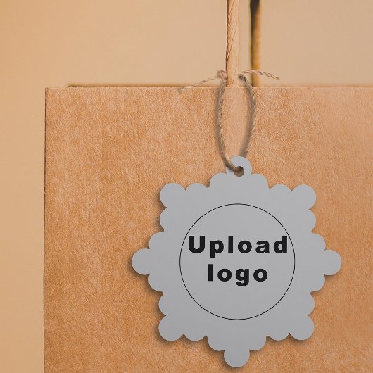 灰色のスノーフレークの形状にビジネスロゴ紙 オーナメントカード