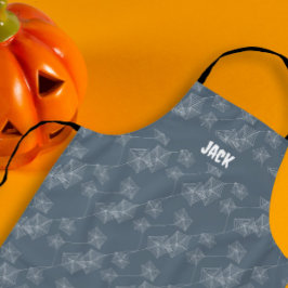 灰色のスパイダーウェブ、カスタマイズ可能なハロウィーン エプロン