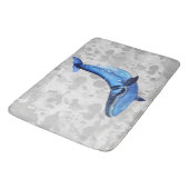 灰色のスプラッシュを持つグランジ紙の上のクジラのテクスチャ バスマット (アングル)