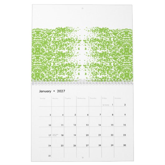 灰色のセーターと眼鏡を着た女性が座っている カレンダー (1月 2027)