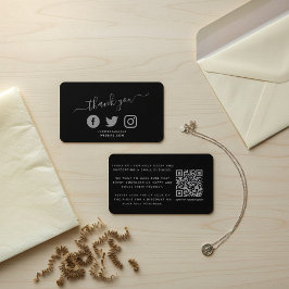 灰色のソーシャルアイコンQRコー感謝していドを割引する エンクロージャーカード