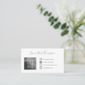 灰色のソーシャルメディアのアイコン写真とロゴ 名刺 (スタンド正面)