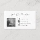 灰色のソーシャルメディアのアイコン写真とロゴ 名刺 (正面)