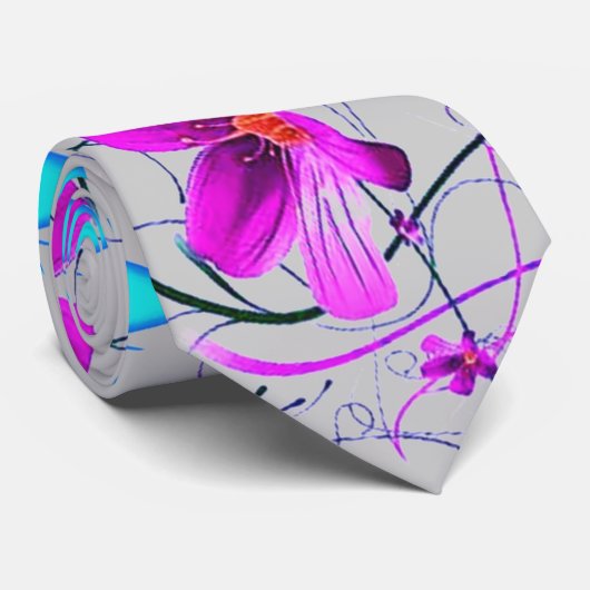 灰色のタイの花のDeco ネクタイ (ロール)