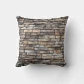 灰色のタイルのレンガ壁 クッション (裏面)
