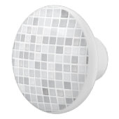 灰色のタイルパターン セラミックノブ (右)