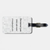 灰色のタイルパターン ラゲッジタグ (裏面横)
