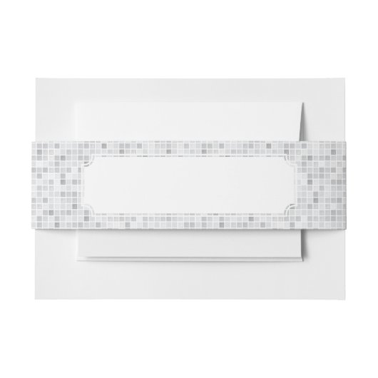 灰色のタイルパターン 招待状ベリーバンド (正面例)