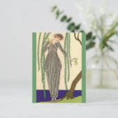 灰色のタフタのガウンジョージBarbier ポストカード (スタンド正面)