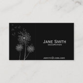 灰色のタンポポのプロフェッショナルとのスタイリッシュな黒 名刺 (正面)