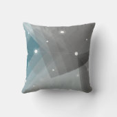 灰色のターコイズと白の幾何学的パターン クッション (裏面)