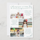 灰色のティール(緑がかった色)落書きバウブル写真メリークリスマス シーズンカード (裏面)