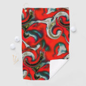 灰色のテクスチャ上の赤いグラデーションの汚れの抽象芸術ミックス ゴルフタオル (インサイチュ)