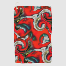 灰色のテクスチャ上の赤いグラデーションの汚れの抽象芸術ミックス ゴルフタオル