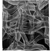 灰色のテープ状の曲線、コントラストのレリーフ、 浮き彫り線 シャワーカーテン (正面)