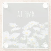 灰色のデイジー ガラスコースター (裏面)