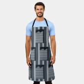 灰色のデジタル壁紙 エプロン (着用した状態)