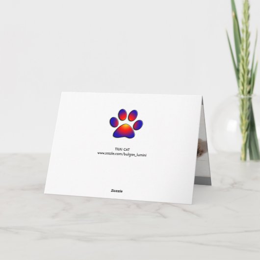 灰色のトルコ猫 カード (裏面)