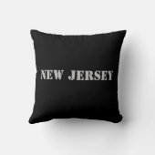 灰色のニュージャージー都市タイポグラフィの装飾用クッション クッション (裏面)