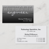 灰色のネットワークテクノロジーのお洒落な名刺 名刺 (正面/裏面)