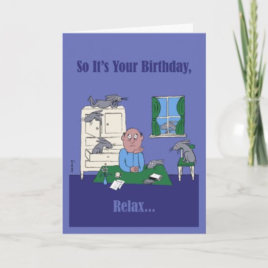 灰色のノウサギのバースデー・カード カード (正面)